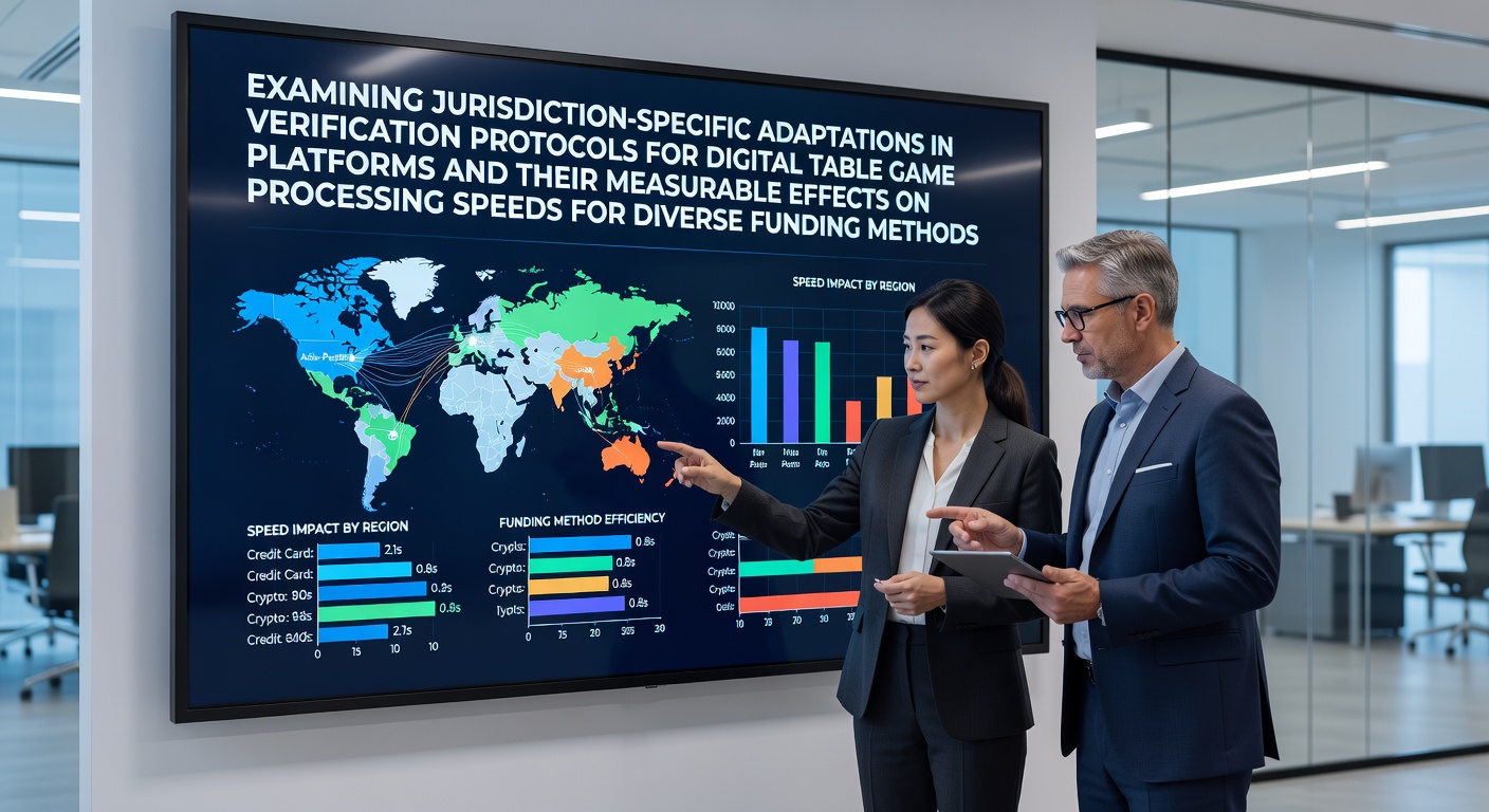 Comparative chart showing verification protocol adaptations across multiple global jurisdictions for digital table game platforms