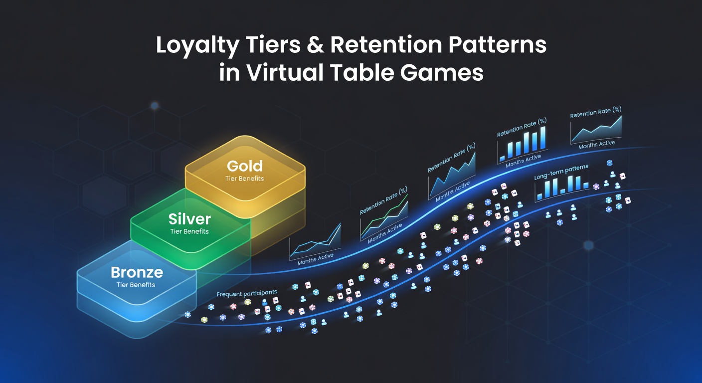 Loyalty reward tiers visualized with progression ladders and player engagement metrics in virtual table game platforms