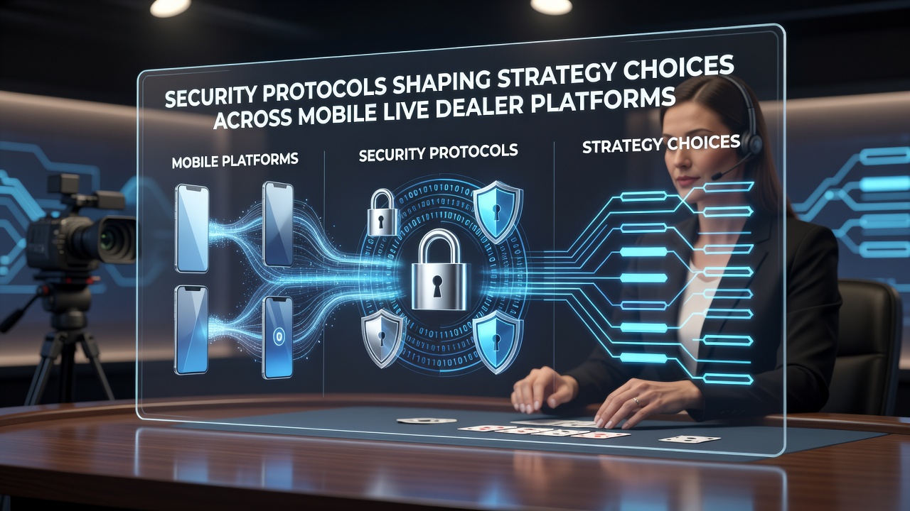 Diagram illustrating security protocol layers between mobile device, dealer studio, and payment gateway in live dealer environments
